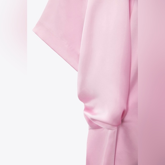 NWT Zara Pink Satin Effect Mini Dress - Picture 7 of 7